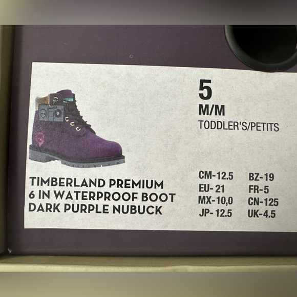 BRAND NEW! Toddler Purple & Gold Timberland Boots - Sz. 5 - Picture 6 of 6